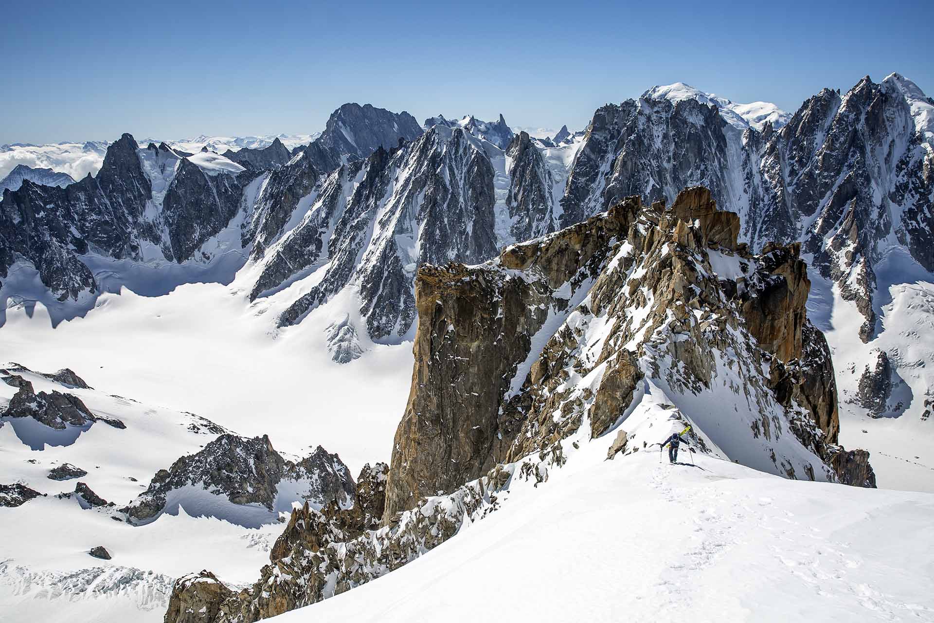 ski de randonnée à chamonix, massif du mont-blanc